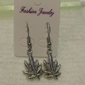 - Mary Jane earrings dangle jewelry new herbal silver tone